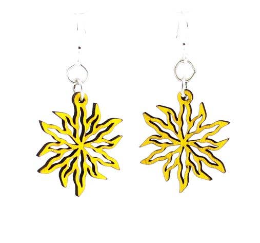 Wild Flower Blossoms Earrings: Lemon Yellow~ Green Tree Jewelry