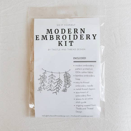 Thistle & Thread Design - Hanging Greenery Embroidery Kit