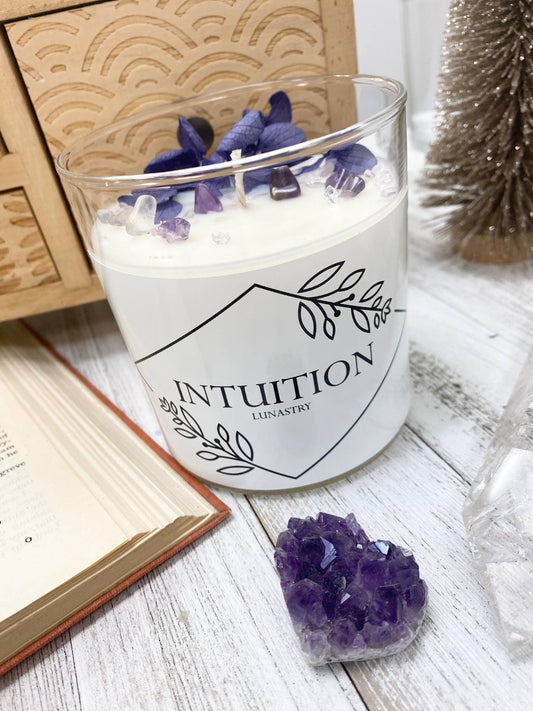 Intuition soy wax crystal candle ~ Lunastry
