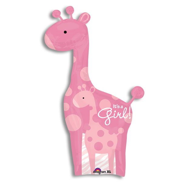 42" Baby Girl Safari Giraffe Jumbo Balloon