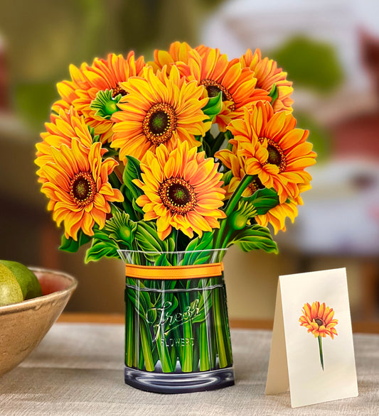 Paper 3D Floral Arrangement: Sunflowers Bouquet
