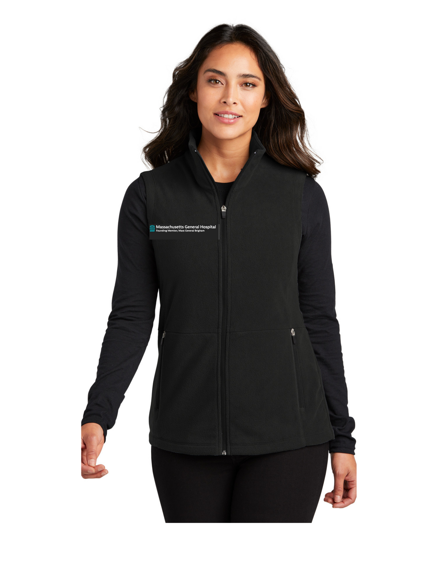 MGH/MGB WOMENS FLEECE VEST BLACK 2X