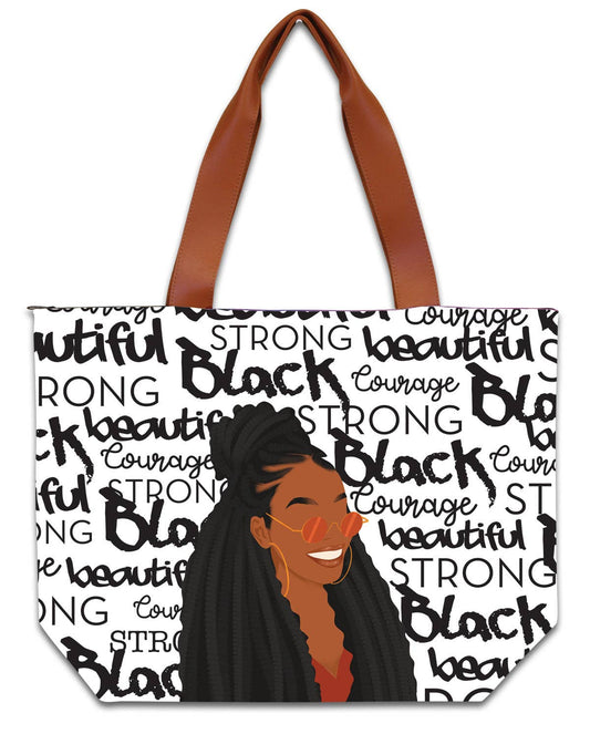 African American Expressions - CHB20 Black and Beautiful Canvas Handbag