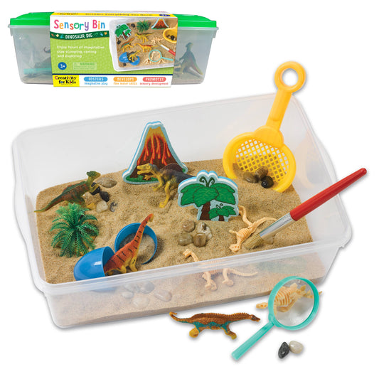Sensory Bin Dinosaur Dig