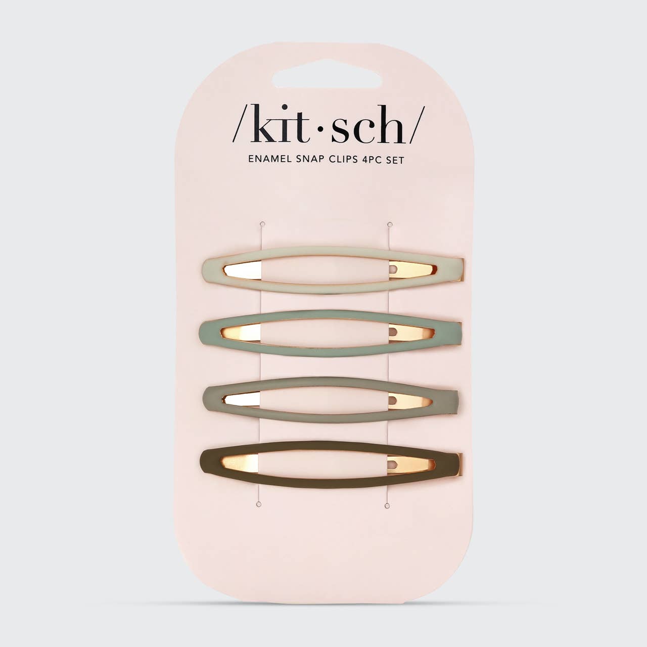 KITSCH - Enamel Elongated Snap Clips 4pc - Eucalyptus