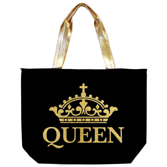 African American Expressions - CHB11 Queen Golden Crown Canvas Handbag