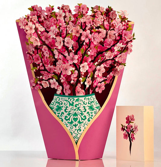 Paper 3D Floral Arrangement: Cherry Blossoms Bouquet