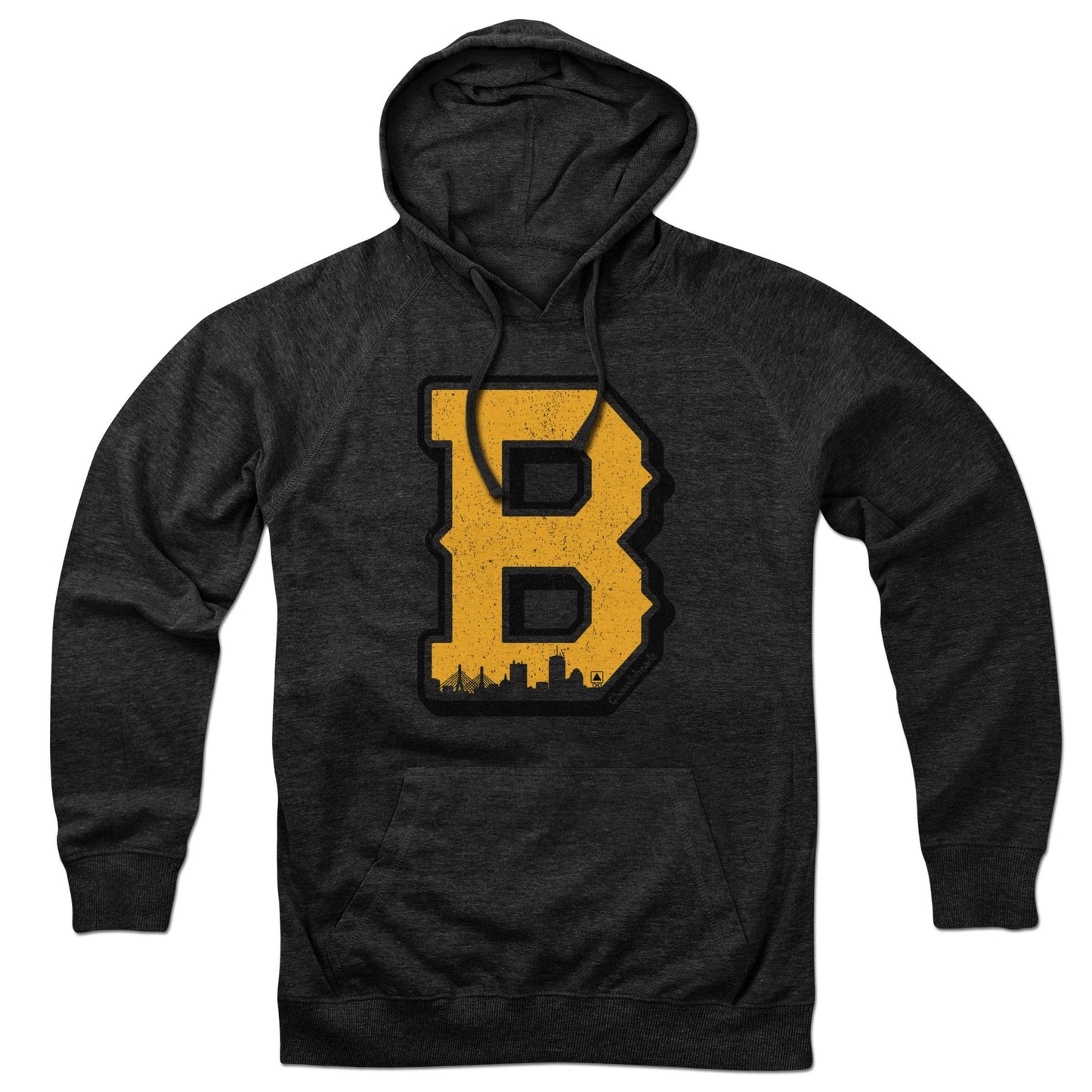 Black & Gold Big Block B Hoodie | M / Charcoal